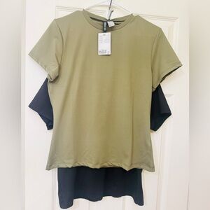 H&M Olive and Black Short Sleeve Tees